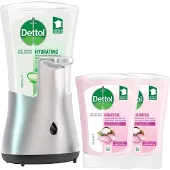 Dettol - Automatische Zeepdispenser No Touch & 2x250ml Handzeep No Touch Navulling - Sheabutter