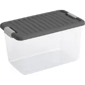 Kis W Opbergbox M - 29,5L - wieltjes - transparant