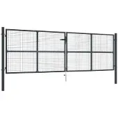 vidaXL Tuinhek van gaas gegalvaniseerd staal 400x125 cm grijs