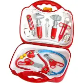 Theo Klein Toys dokterskoffer - incl. speelgoedinstrumenten en handleiding voor eerstehulp - 26,5x9,5x23 cm - rood