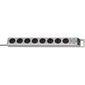 Brennenstuhl Super-Solid 13.500A stekkerdoos met overspanningsbeveiliging 8-voudig zilver 2,5m H05VV-F 3G1,5 *FR*