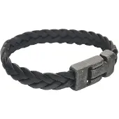 Josh Heren Leren Armband Zwart | 24456-BRA
