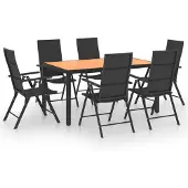 vidaXL 7-delige Tuinset zwart en bruin
