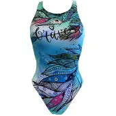 Turbo Brave Swimsuit Blauw 2XL Vrouw