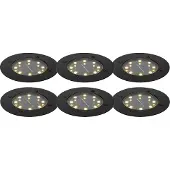 QAZQA Set van 6 grondspots zwart incl. LED IP65 Solar - Terry