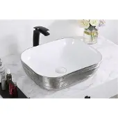 Delivo Nero ronde waskom geborsteld platina 32x44 cm