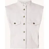 10DAYS Cropped Twill Gilet Pale Lilac Maat: L | Gilets Outlet | Dames | Roze