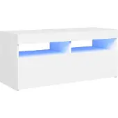 vidaXL Tv-meubel met LED-verlichting 90x35x40 cm wit