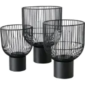 Boltze Set van 3 windlichten Cindy metaal zwart