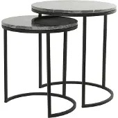 Light & Living bijzettafel alfio Ø49x53.5cm bruin set van 2