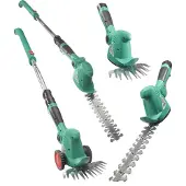 GartenMeister 4in1 accu Gras- en Struikschaar - 10,8 V - 1,5 Ah - Incl. Telescoop & Handgreep - 19 x 100 x 15 cm