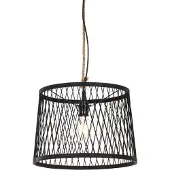 QAZQA Landelijke buiten hanglamp zwart rotan 40 cm - Calamus