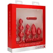 Ouch! Silicone USB-Oplaadbare Anaal Set - Rood