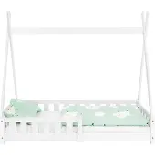 ECD-Germany Kinderbed Tipi | hout wit 168x86x150 cm kinderbedden | NADUVI