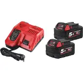 Milwaukee Accuset 2x5.0Ah 1x2.0Ah + Lader