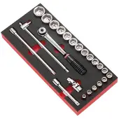 Facom Modul - Set doornutdopsl Sleutels, 1/2 inch, 23-delig, Art.nr. MODM.S1A