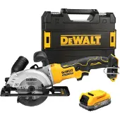 DeWalt DCS571E1T-XJ 18V Li-ion XR Accu Cirkelzaag Set (1x POWERSTACK Accu) In TSTAK - 115mm - Koolborstelloos
