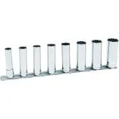 Bahco 3/8" dopsleutelset op rail | 7408MD