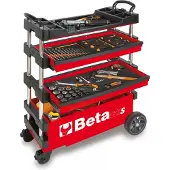 Beta C27S - Rood Inklapbare Mobiele gereedschapswagen | 2 laden - 027000203