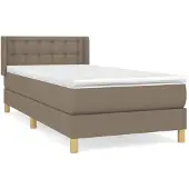 vidaXL Boxspring met matras stof taupe 90x200 cm
