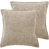 Tiseco Home Studio - Kussen DAMIAN (gevuld) - SET/2 - 100% polyester - Vierkant - 45x45 cm - Zand