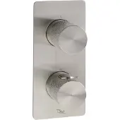 Ben Engraved Cross douchethermostaat afbouwdeel met omstelrichting RVS-look