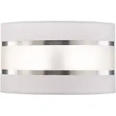 Helam Lampenkap Helen E27 Ø25/hoogte 15cm wit/zilver, wit / opaal, Textiel / Stof / Zijde