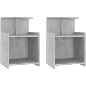 vidaXL Nachtkastjes 2 st 40x35x60 cm bewerkt hout betongrijs
