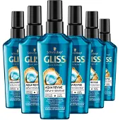 GLISS Aqua Revive Haarserum – Haarverzorging - Hydraterend – Glanzend & Zacht Haar - Droog Haar – Voordeelverpakking - 6x75 ml
