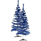 Krist+ 2x stuks kleine ijsblauwe kerstbomen van 120 cm - Kunstkerstboom