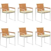 vidaXL Tuinstoelen 6 st met kussens massief acaciahout