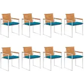 vidaXL Tuinstoelen 8 st met kussens massief acaciahout