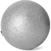 Gerimport Kerstbal - kunststof - zilver glitters - D20 cm
