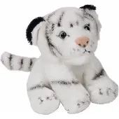 Ravensden pluche dieren knuffel witte tijger - 15 cm - zittend - tijgers - knuffelbeesten - Knuffeldier