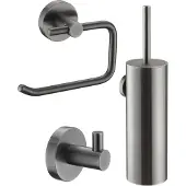 Ben Rundo toilet accessoires 3-delig geborsteld zwart