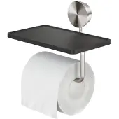 Geesa Opal toiletrolhouder met planchet, RVS geborsteld