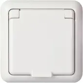 Schneider Electric -stopcontact 225044 16 A compleet IP44 FASHION rw Wandcontactdoos met randaarde en klapdeksel Fashion Wit 1 stuk(s)