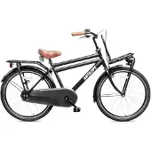 Antilope Transport Jongensfiets 24 Inch – Matzwart Stevige Voordrager Terugtraprem Led-verlichting