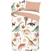 Good Morning Kinder Dekbedovertrek Katoen Dino - white 140x200/220cm
