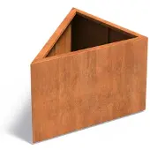 HetTuinstel.nl Cortenstaal plantenbak driehoek 100x100x60cm - Met bodem