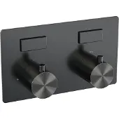 Brauer Gunmetal Edition 2-weg inbouwthermostaat met drukknoppen met in- en afbouwdelen gunmetal geborsteld PVD