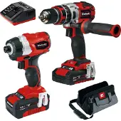 Einhell Accu Power Tool Kit TE-TK 18 Li Kit - Power X-Change - 18 V/Li-ion - Accu Klopboormachine/Accu Slagschroefmachine - Incl. 2x 2.0 Ah Accu en lader