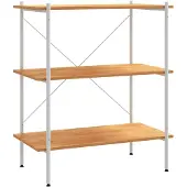 vidaXL Opbergrek 3-laags 80x40x92 cm wit en eikenkleurig