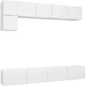 vidaXL 5-delige Tv-meubelset bewerkt hout wit