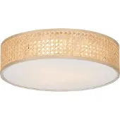 QAZQA Oosterse plafondlamp rotan 40 cm 3-lichts - Tromma