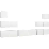 vidaXL 7-delige Tv-meubelset bewerkt hout wit