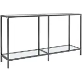 vidaXL Wandtafel 140x35x75,5 cm gehard glas transparant
