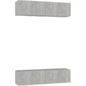 vidaXL Tv-meubelen 4 st 60x30x30 cm bewerkt hout betongrijs