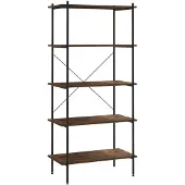 vidaXL Opbergrek 5-laags 80x40x163 cm zwart en naturel
