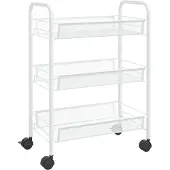 vidaXL Keukentrolley 3-laags 46x26x54 cm ijzer wit